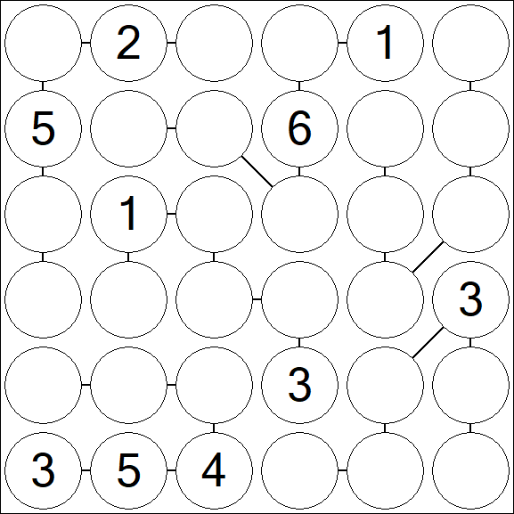 Chain Sudoku 6x6 - Moyen