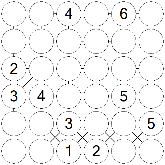Chain Sudoku 6x6 - Mittel