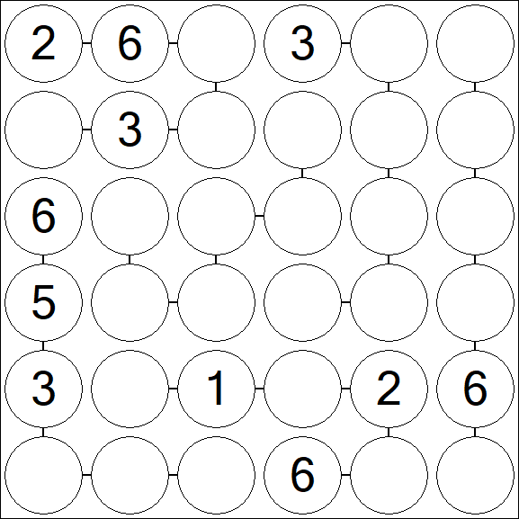 Chain Sudoku 6x6 - Médio