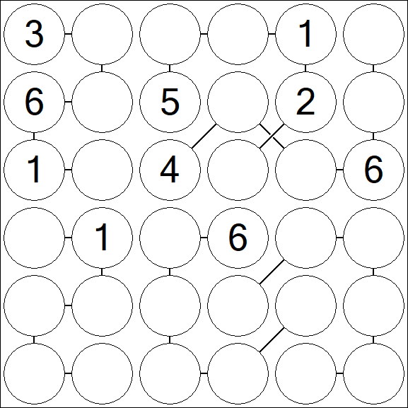 Chain Sudoku 6x6 - Moyen