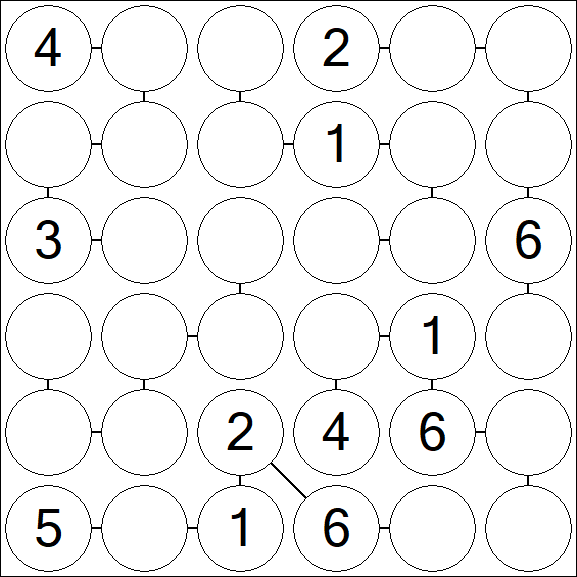 Chain Sudoku 6x6 - Moyen