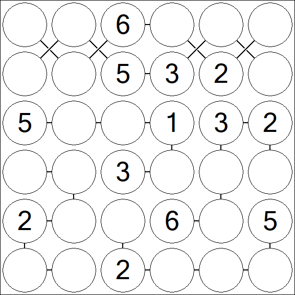 Chain Sudoku 6x6 - Médio