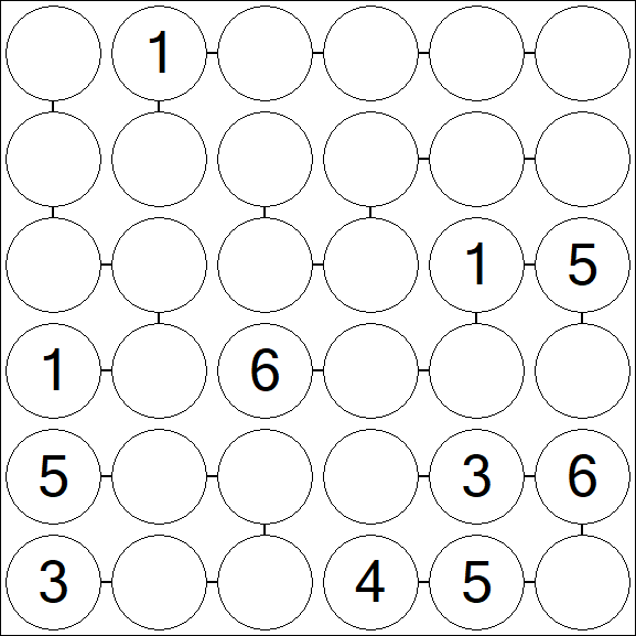 Chain Sudoku 6x6 - Moyen