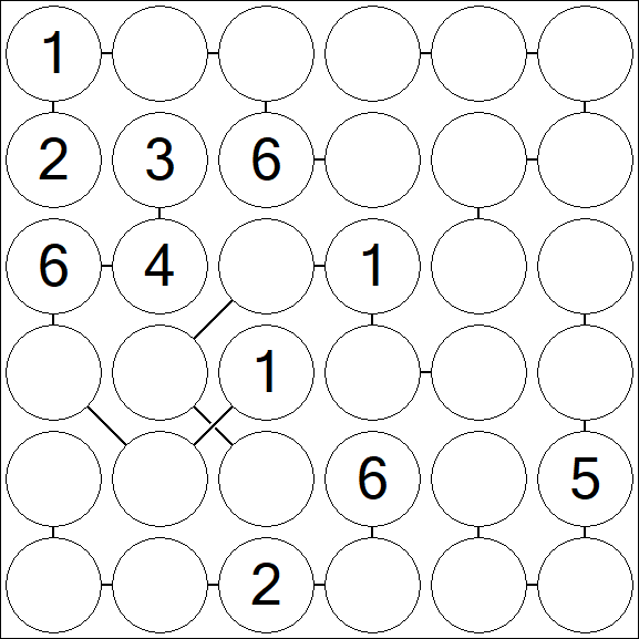 Chain Sudoku 6x6 - Mittel