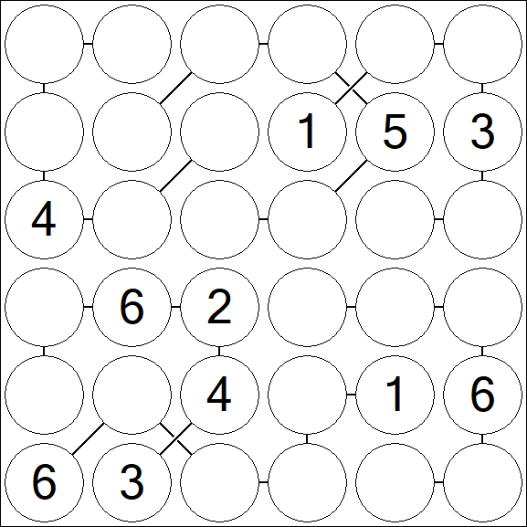 Chain Sudoku 6x6 - Mittel