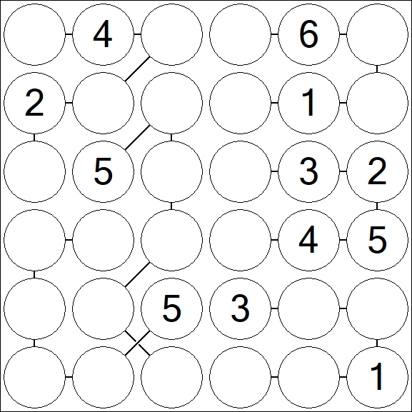 Chain Sudoku 6x6 - Médio