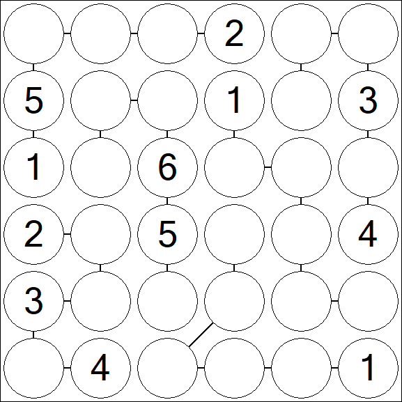 Chain Sudoku 6x6 - Medio