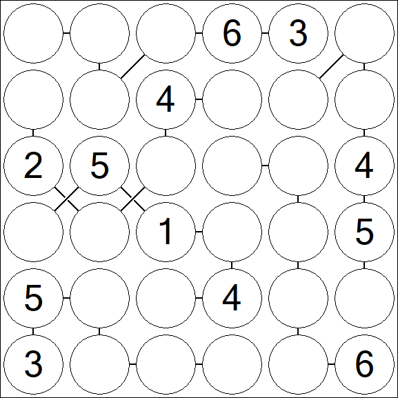 Chain Sudoku 6x6 - Medio