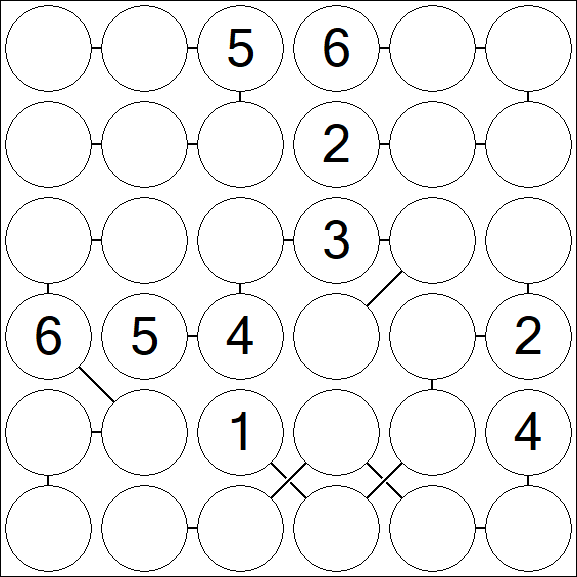 Chain Sudoku 6x6 - Medio