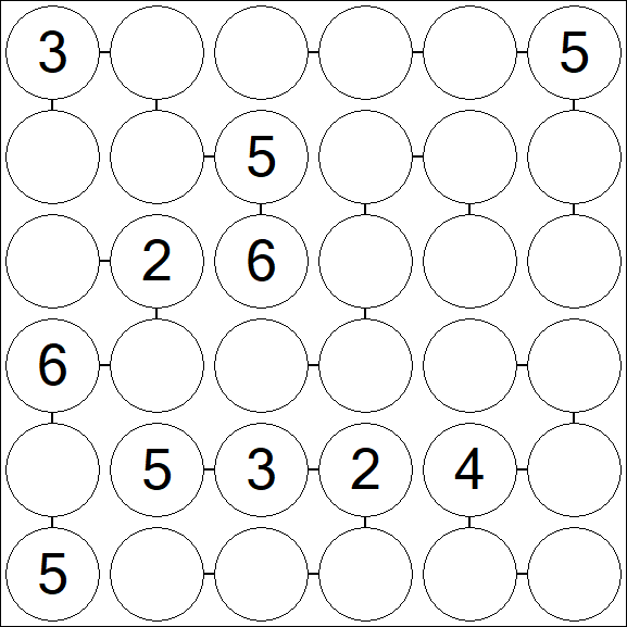 Chain Sudoku 6x6 - Medio
