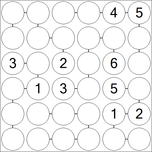 Chain Sudoku 6x6 - Médio