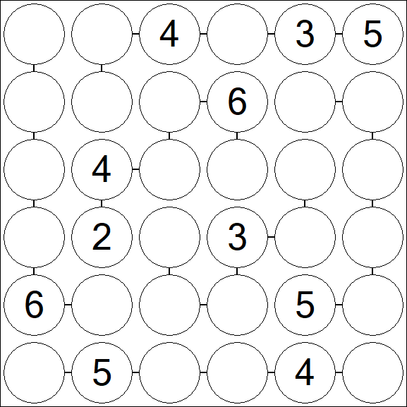 Chain Sudoku 6x6 - Médio