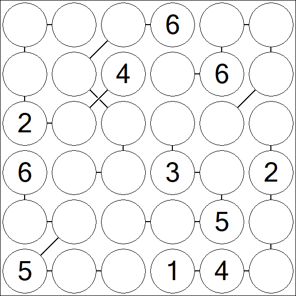Chain Sudoku 6x6 - Medio