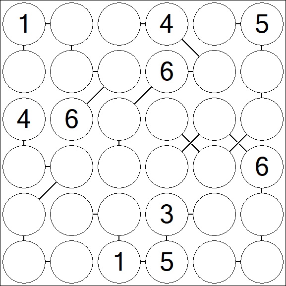Chain Sudoku 6x6 - Médio