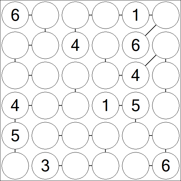 Chain Sudoku 6x6 - Médio
