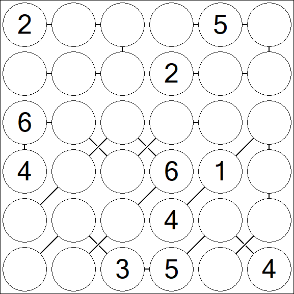 Chain Sudoku 6x6 - Médio