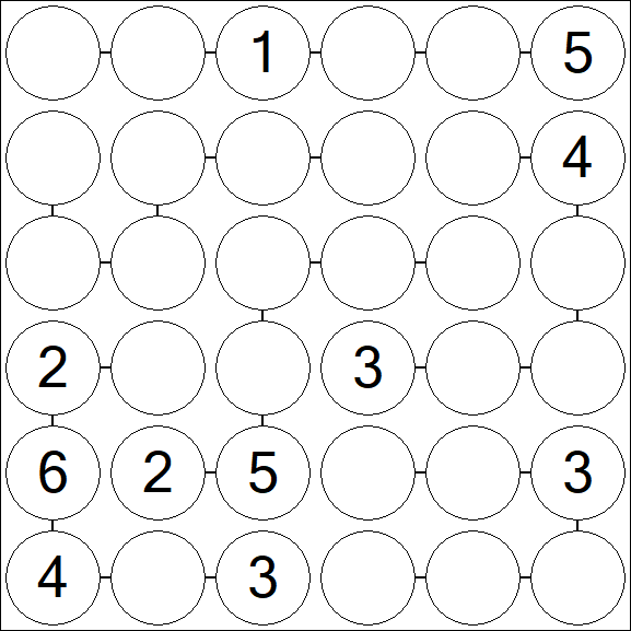 Chain Sudoku 6x6 - Médio