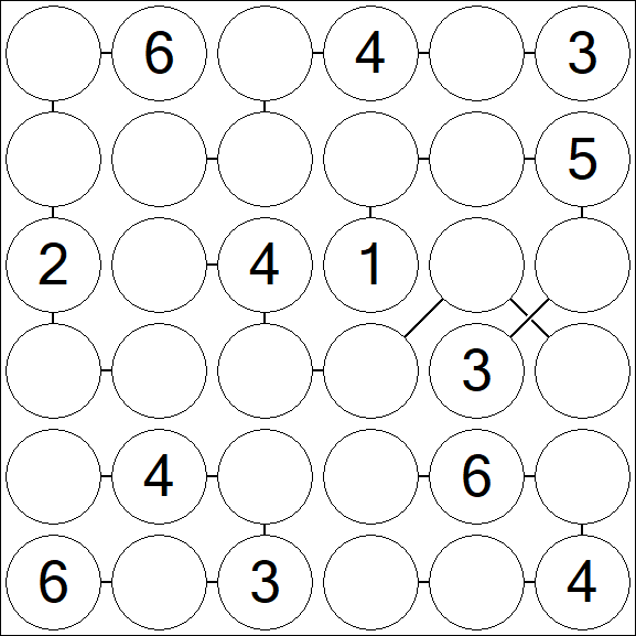 Chain Sudoku 6x6 - Médio