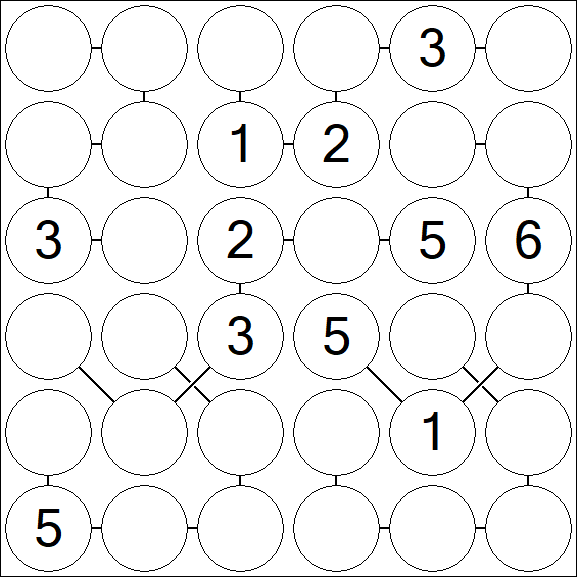 Chain Sudoku 6x6 - Moyen