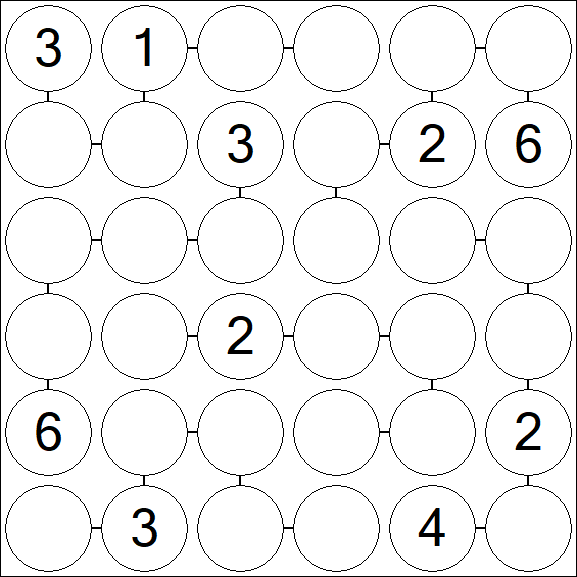 Chain Sudoku 6x6 - Moyen