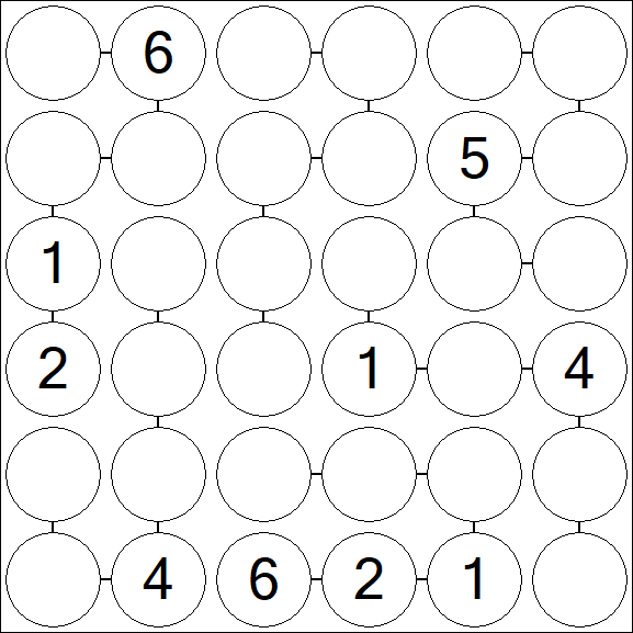 Chain Sudoku 6x6 - Moyen