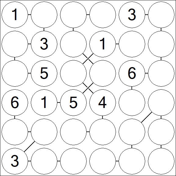 Chain Sudoku 6x6 - Moyen