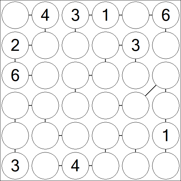 Chain Sudoku 6x6 - Moyen
