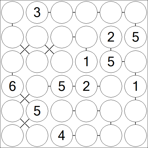 Chain Sudoku 6x6 - Moyen