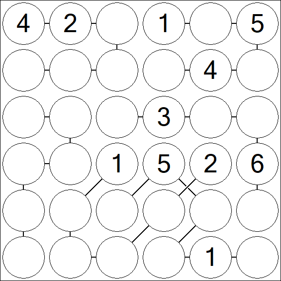 Chain Sudoku 6x6 - Medio