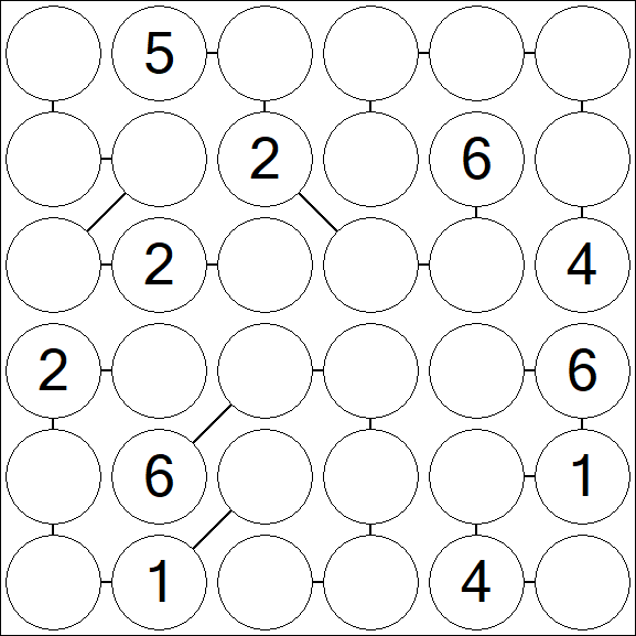 Chain Sudoku 6x6 - Medio