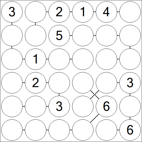 Chain Sudoku 6x6 - Medio