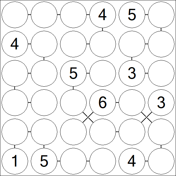 Chain Sudoku 6x6 - Medio