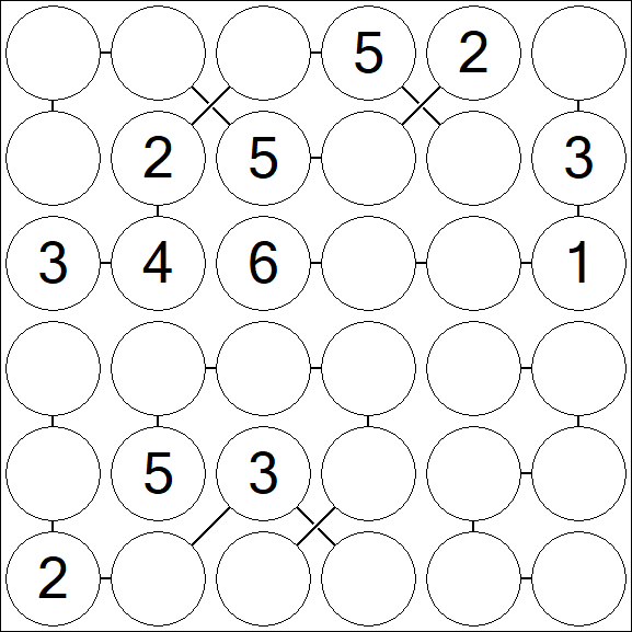 Chain Sudoku 6x6 - Medio