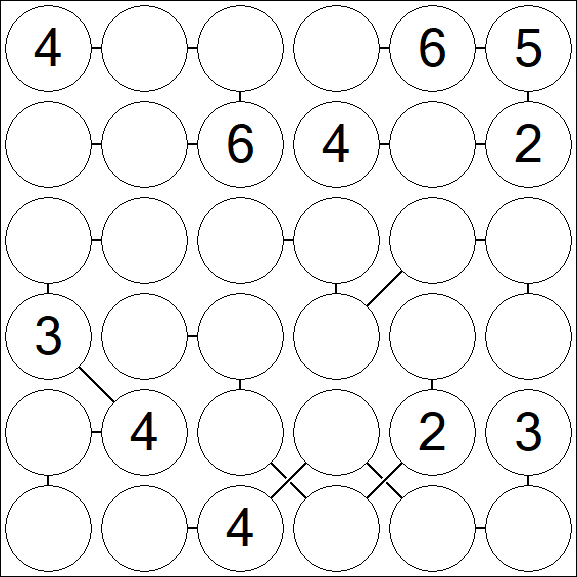 Chain Sudoku 6x6 - Médio
