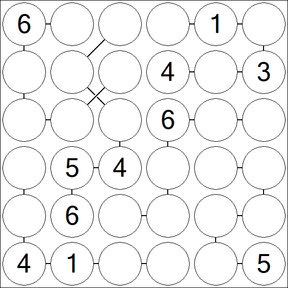 Chain Sudoku 6x6 - Medio