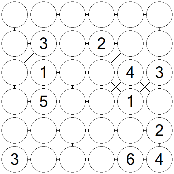 Chain Sudoku 6x6 - Moyen