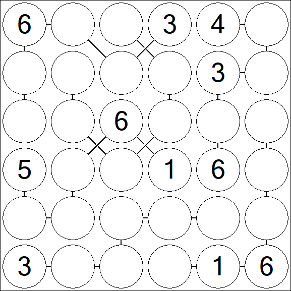 Chain Sudoku 6x6 - Medio