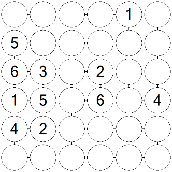 Chain Sudoku 6x6 - Moyen
