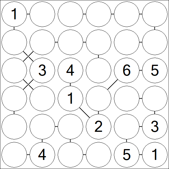 Chain Sudoku 6x6 - Moyen