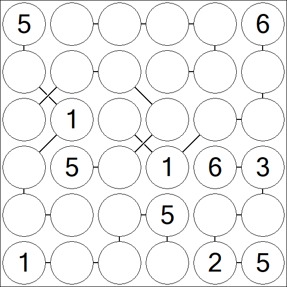 Chain Sudoku 6x6 - Médio