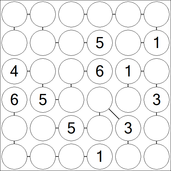 Chain Sudoku 6x6 - Médio