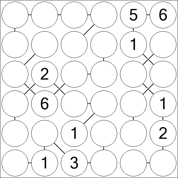 Chain Sudoku 6x6 - Médio