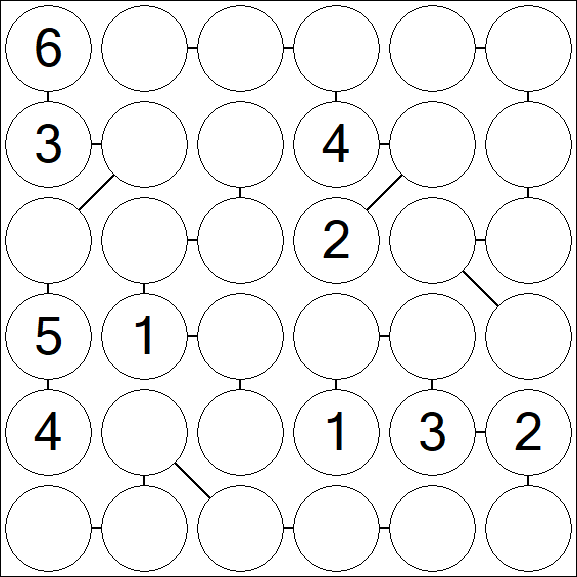 Chain Sudoku 6x6 - Medio