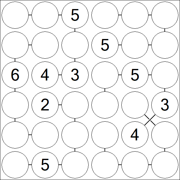 Chain Sudoku 6x6 - Médio