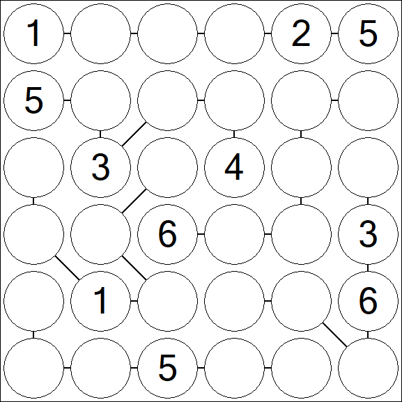 Chain Sudoku 6x6 - Medio