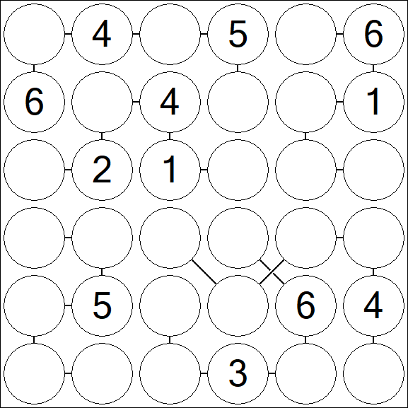 Chain Sudoku 6x6 - Médio
