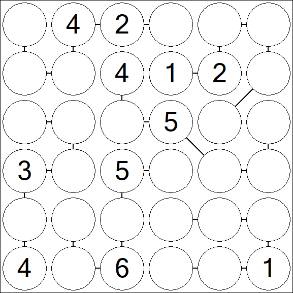 Chain Sudoku 6x6 - Médio