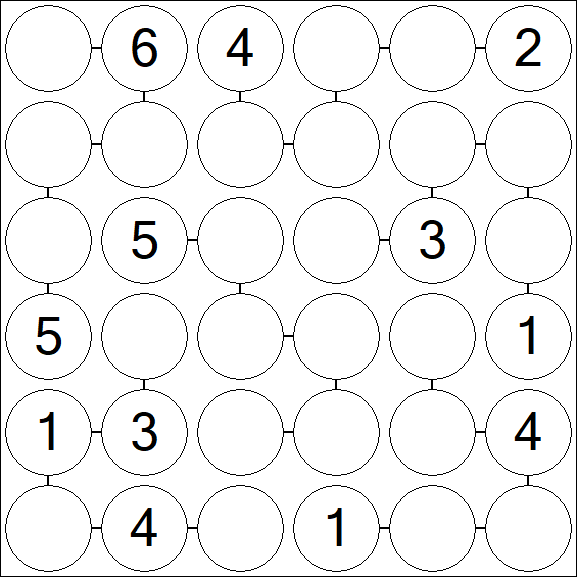 Chain Sudoku 6x6 - Médio