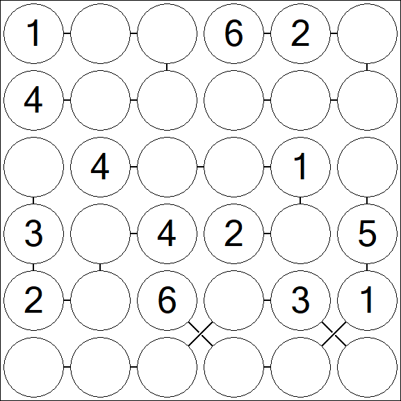 Chain Sudoku 6x6 - Médio