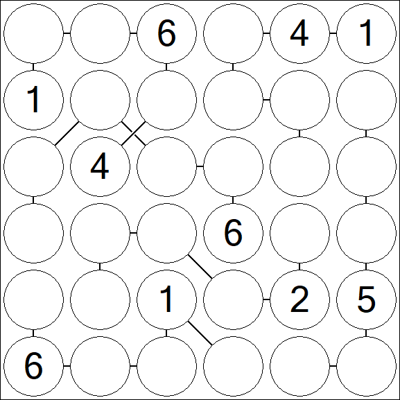 Chain Sudoku 6x6 - Médio